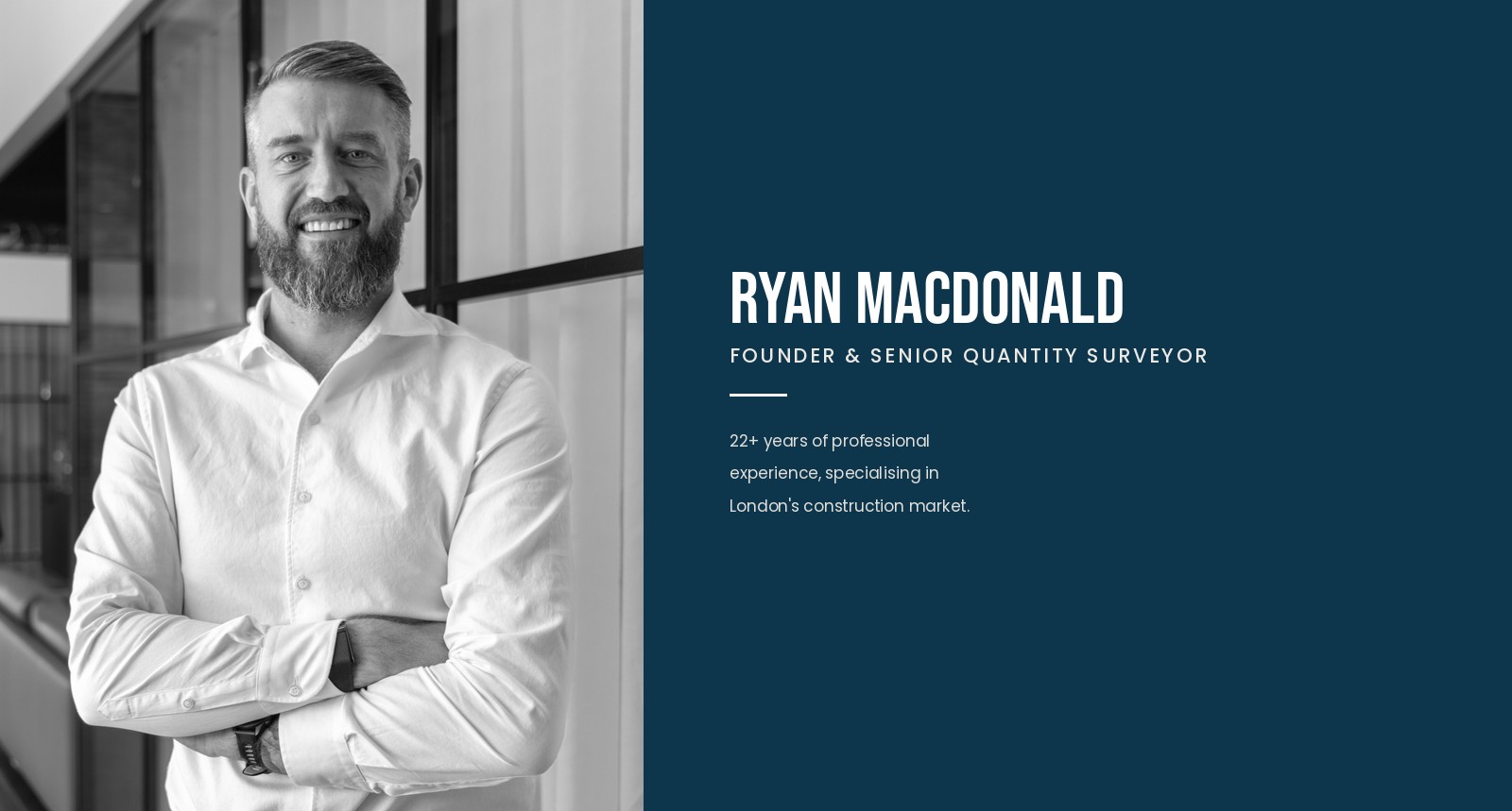 Ryan Macdonald, Founder and Senior Quantity Surveyor at Cornerstone Quantity Surveying Ltd